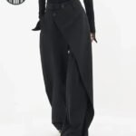 Pantalon Gothique Asymétrique Ample Femme