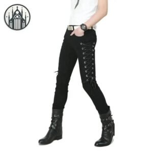 Pantalon Gothique Cuir Lacets Homme — Univers Gothique