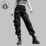 Pantalon Gothique En Polyester Et Coton Doux