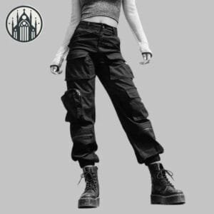 Pantalon Gothique En Polyester Et Coton Doux