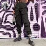 Pantalon Gothique En Polyester Et Coton Doux