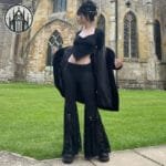 Pantalon Gothique évasé En Dentelle: Livraison Offerte!