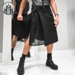 Kilt Gothique Polyester Boucle Ceinture — Univers Gothique (vue 5)