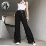 Pantalon Gothique Noir De Qualité Supérieure Confort Maximal