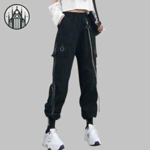 Pantalon Gothique Chaînes Femme Spandex — Univers Gothique