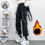 Pantalon Gothique Noir En Polyester Résistant Et Spandex élastique - Guide Des Tailles - Fire / s