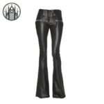 Pantalon Gothique Punk Évasé Cuir — Univers Gothique