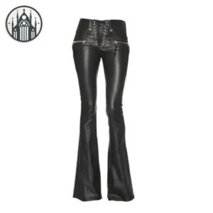 Pantalon Gothique Punk Évasé Cuir — Univers Gothique