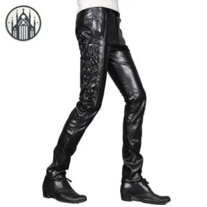 Pantalon Gothique Cuir Lacet Vachette — Univers Gothique