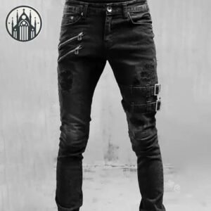 Pantalon Gothique Slim Streetwear Jeans — Univers Gothique