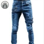 Pantalon Gothique Streetwear Slim - Livraison Standard Offerte - Blue / s