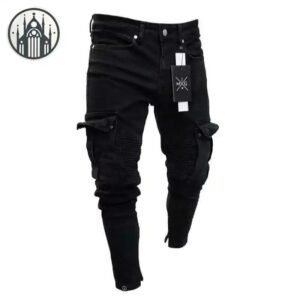 Pantalon Gothique Motard Jeans — Univers Gothique