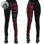Pantalon Noir Gothique: Confection De Qualité Supérieure Offerte - Rouge Et Noir / s
