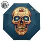 Parapluie Gothique Tête De Mort Rieur: Accessoire Gothique Idéal!