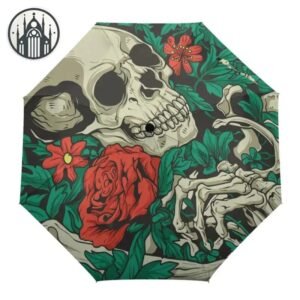 Parapluie Gothique Tête Mort Rieuse — Univers Gothique