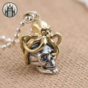 Pendentif Gothique Pieuvre Argent Or — Univers Gothique