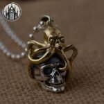 Pendentif Gothique Pieuvre Argent Or — Univers Gothique (vue 4)