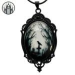 Pendentif Gothique Corbeau Mystère Noir