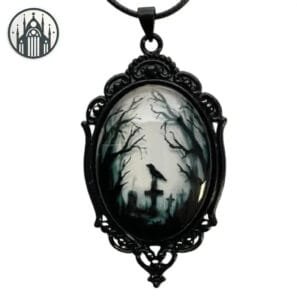 Pendentif Gothique Corbeau - Style Noir Antique à Découvrir!