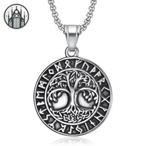 Pendentif Gothique Yggdrasil Acier Inoxydable — Univers Gothique