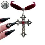 Pendentif Gothique Croix Vintage Cristal — Univers Gothique (vue 2)