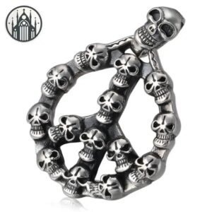 Pendentif Gothique Crâne Paix — Univers Gothique