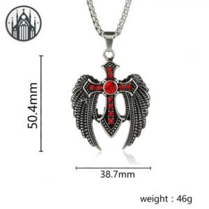 Pendentif Gothique Ailes Aigle Acier — Univers Gothique
