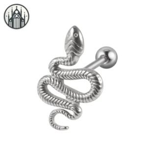 Piercing Gothique Motif Serpent Acier — Univers Gothique