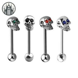 Piercing Langue Gothique Tête Mort — Univers Gothique