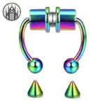 Piercing Nez Gothique En Acier Inoxydable Incroyable - Métal Arc En Ciel