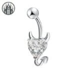 Piercing Nombril Gothique En Acier Chirurgical - Blanc