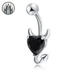 Piercing Nombril Gothique En Acier Chirurgical - Noir