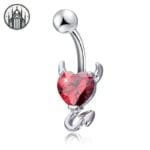 Piercing Nombril Gothique En Acier Chirurgical - Rouge