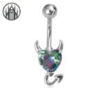 Piercing Nombril Gothique En Acier Chirurgical - Vert