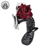 Pince à Cheveux Gothique Rose Noir: Un Style De L’enfer!