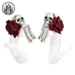 Pince à Cheveux Gothique Rose Noir: Un Style De L’enfer! - Blanc