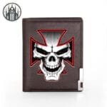 Portefeuille Gothique Crane Viking Unique - Brun