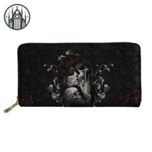 Portefeuille Gothique Crâne Fleur — Univers Gothique