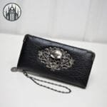 Portefeuille Gothique Vintage Démoniaque Avec Zip - Noir