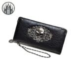 Portefeuille Gothique Vintage Démoniaque Avec Zip - Noir
