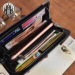 Portefeuille Gothique Vintage Démoniaque Avec Zip - Noir