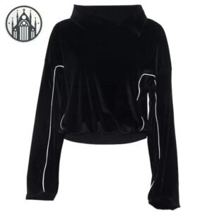 Haut Gothique Chat Noir Polyester — Univers Gothique
