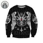 Pull Gothique Maléfique Avec Poche Avant De Grande Taille Et Capuche - s