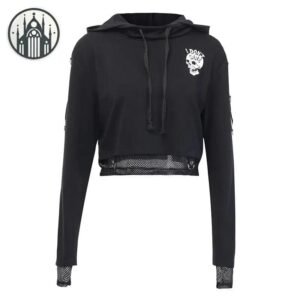 Pull Gothique Tête Mort Rayé — Univers Gothique