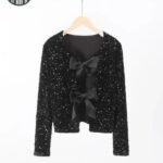 Pull Gothique Paillettes Nœud Satin