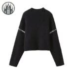 pull gothique velours style demoniaque pour femmes s pull gothique 157 Pull Gothique Velours: Style Démoniaque Pour Femmes - s