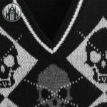 Cardigan Gothique Crâne Jacquard — Univers Gothique (vue 3)