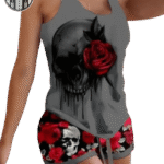 Pyjama Gothique Crâne Polyester Femme