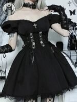 Robe Gothique A-line Coton Polyester — Univers Gothique (vue 8)