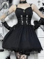 Robe Gothique A-line Coton Polyester — Univers Gothique (vue 2)